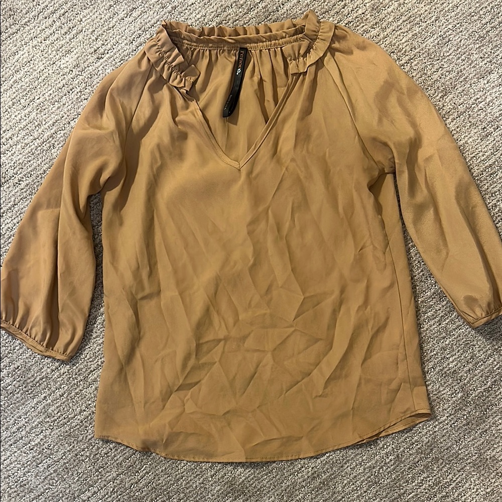 Renee C. Tan Ruffled Bib Collar Blouse